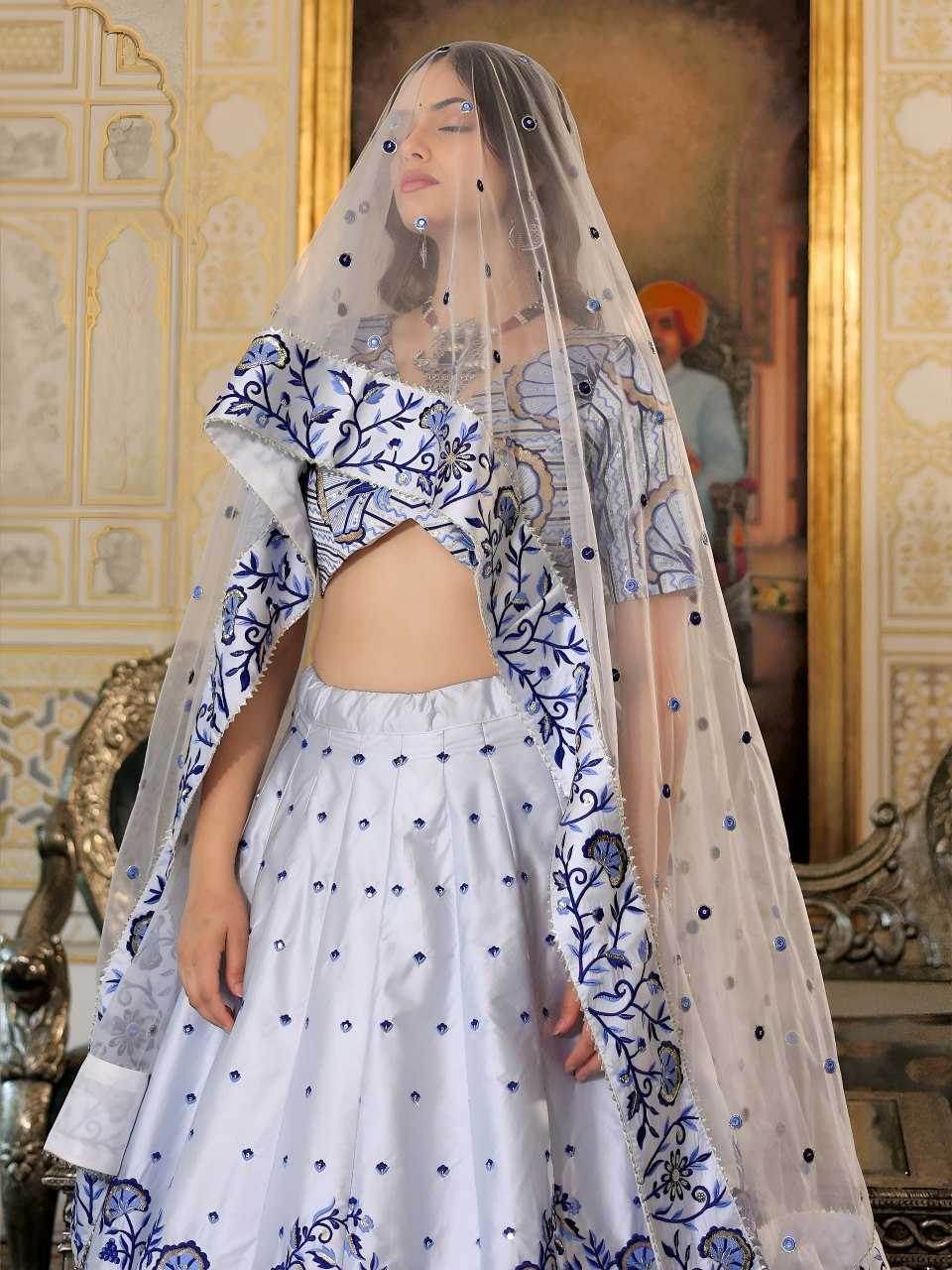 Satin Embroidered Sequins Lehenga - MYLUXURY LANE ENTERPRISE